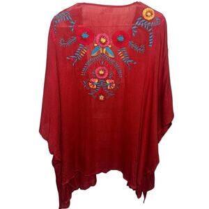 Altar'd State bohemian kimono top in a colorful floral embroidery size S/M